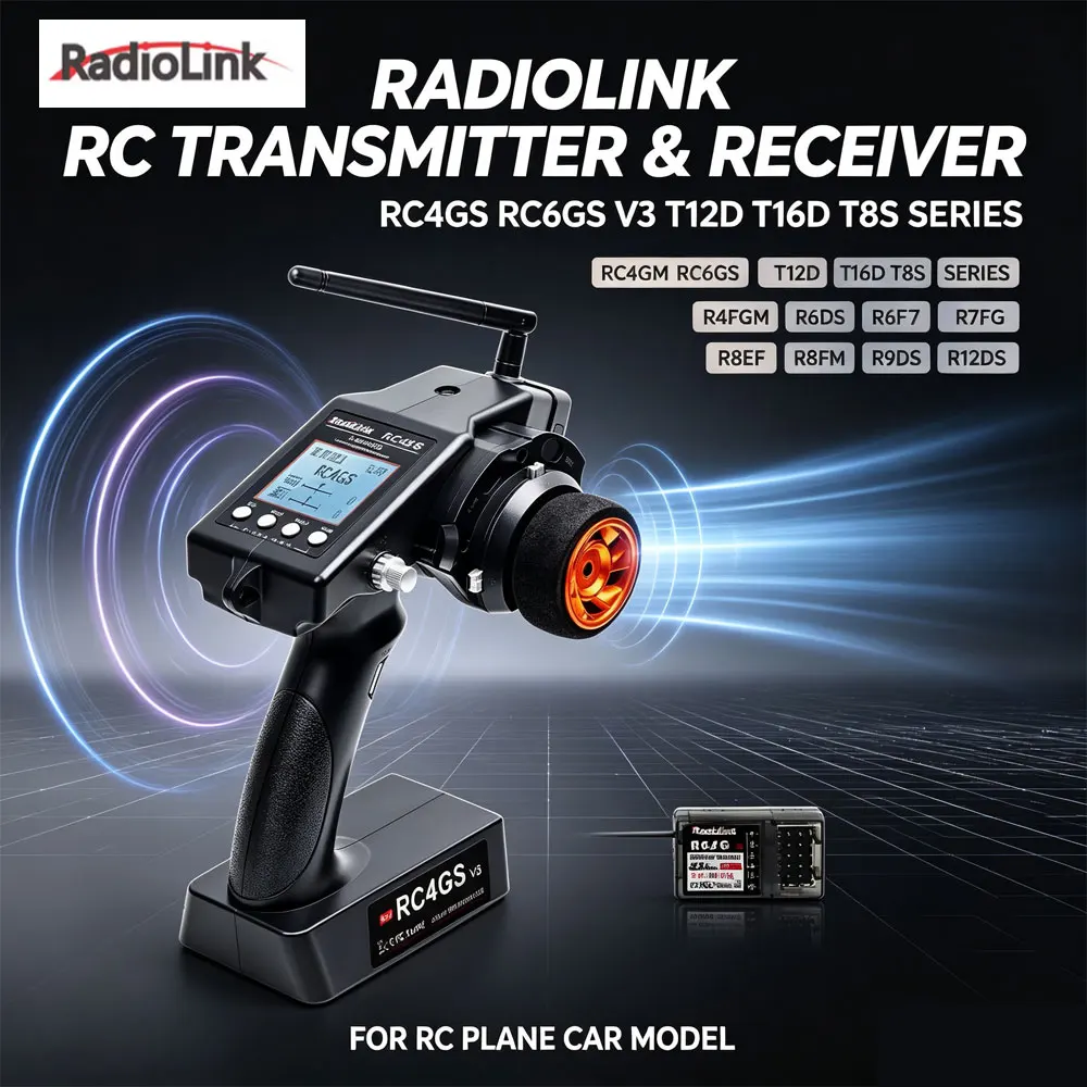 Original RadioLink 2.4G RC Sender RC4GSV3 RC6GS T16D T12D T8S R4FGM R6DS R6F R7FG R8FM R9DS R12DS Receiver For RC Truck Airplane