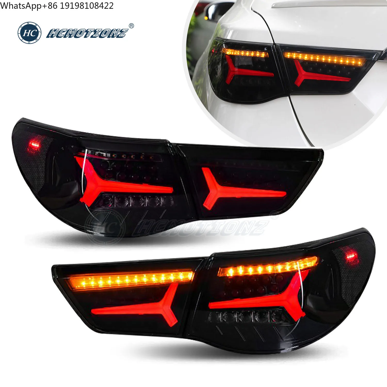 HCMOTIONZ LED Assembly 2009-2012 for Toyota Mark X/Reiz Rear Lamps with Start-up Animation DRL Tail Lights New Condition