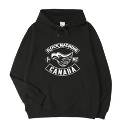 Bluza z kapturem Unisex najlepiej sprzedające się N010 motocykle Club Rock Machine Mc Canada