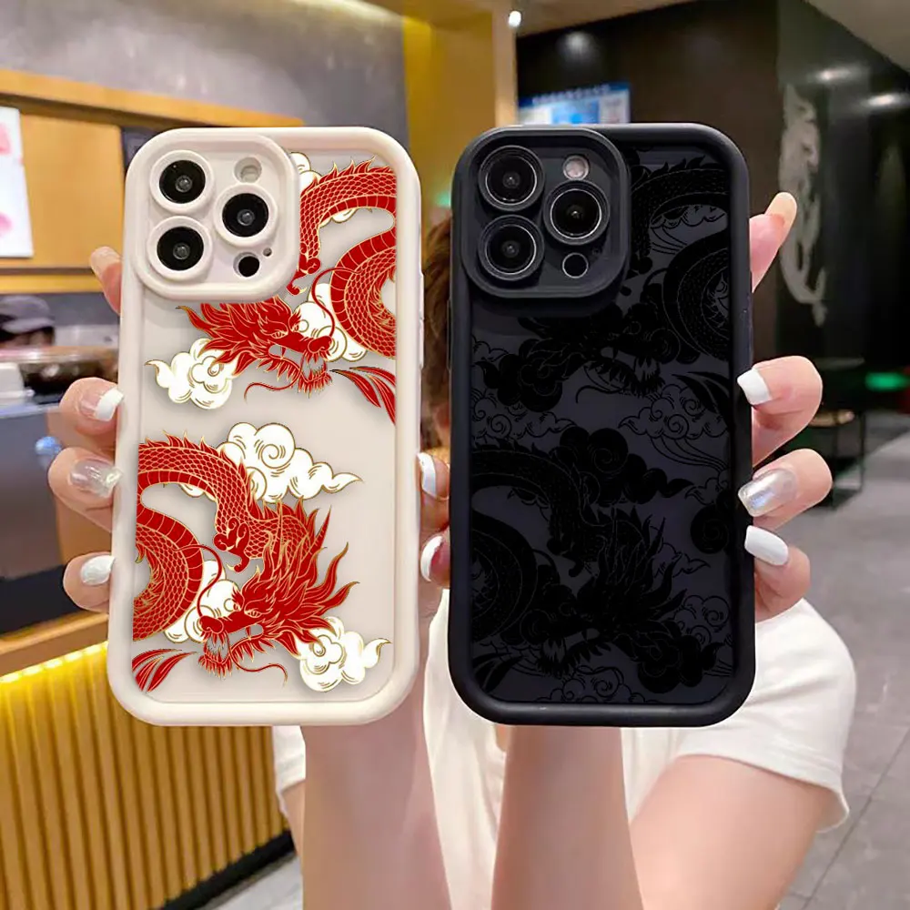 

Dragon Line Pattern Tiger Phone Case For Redmi NOTE 15 13 14 8 9 9S 10 10S 11 11S 11T 12 12S PRO PLUS TPU Case DIY Shell Cover