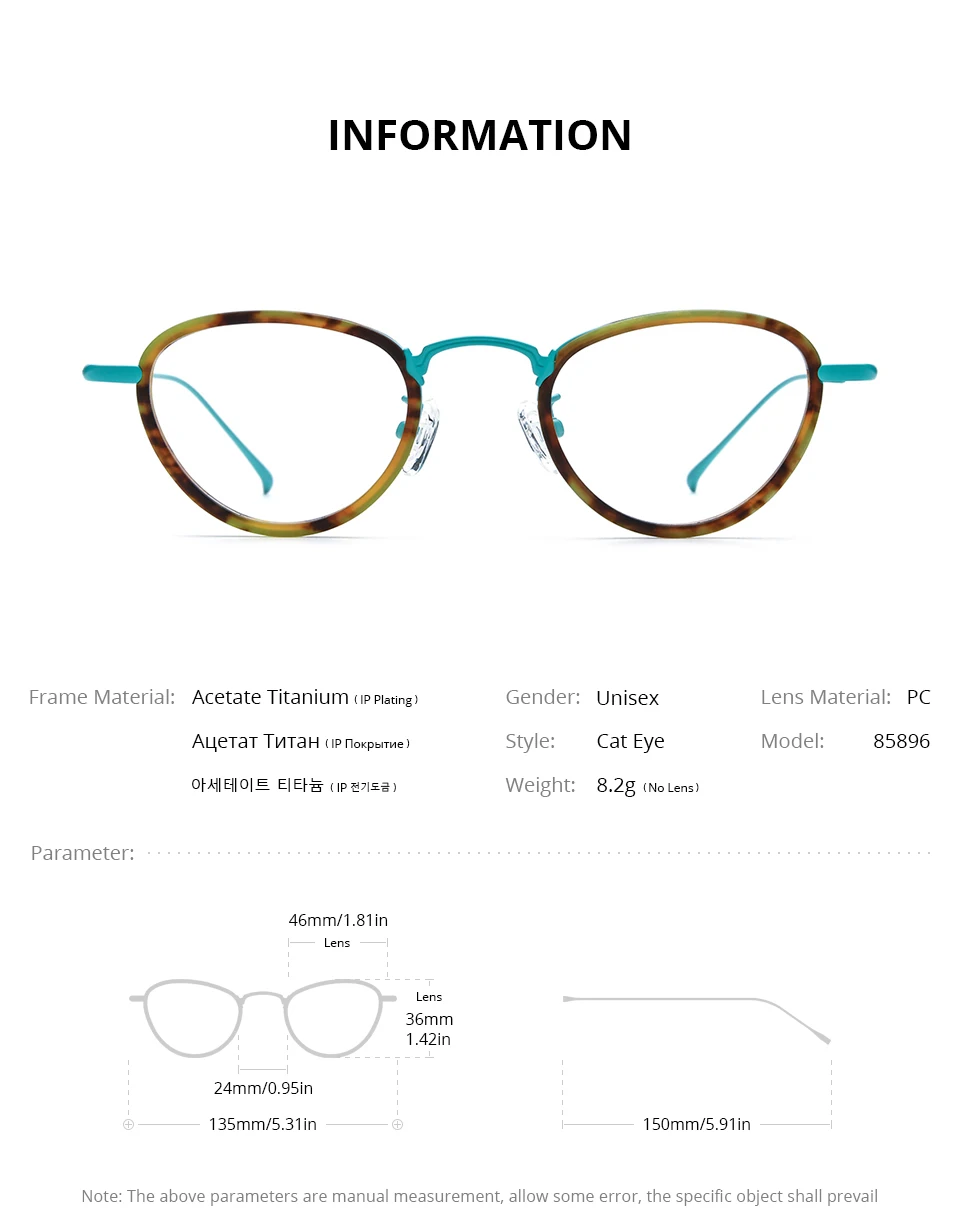 FONEX Acetat Titan Brille Rahmen Frauen 2025, Neue Mode Marke Design Retro Kleine Runde Brillen Männer Vintage Brillen 85844 – Detail 30