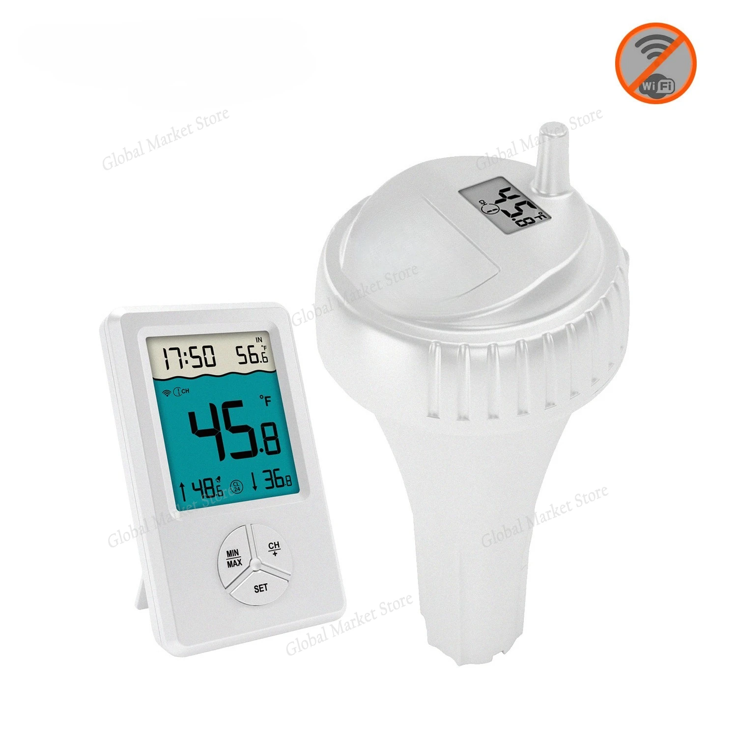 

Wireless pool thermometer | Dual waterproof design +100m remote transmission anti-drop floating LCD screen for aquarium