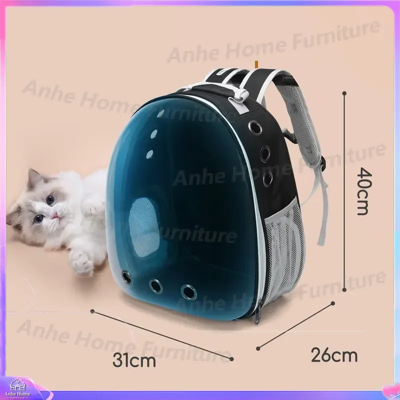Retro Transparent Pet Carrier Backpack Small Dog Cat Airline Approved Expandable Plastic Travel Bag Zipper Portable