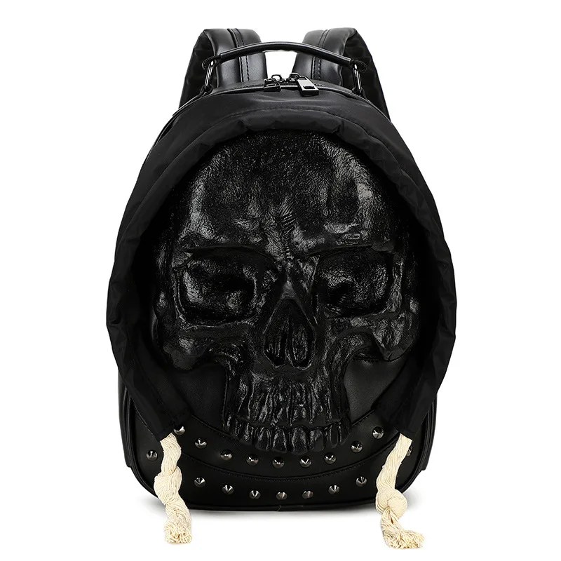 

2025 New Guangzhou Crossbody Skull Head Halloween 3D Funny Personality Double Shoulder Bag American Retro Style Leisure Trave...