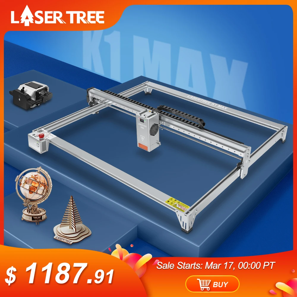 LASER TREE Laser Engraver with 60W Laser Module Adjustable 20W 40W Power TTL Module Wood Engraving Cutting Machine DIY Tools