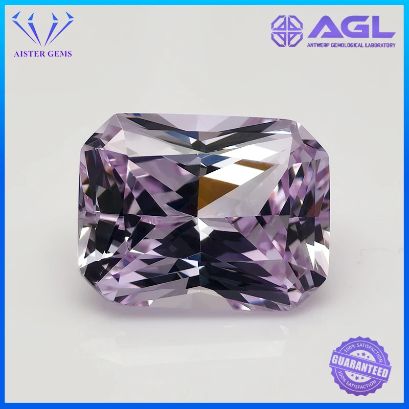 

Lab Grown Colorful Gemstones Extremely Shiny Quality Radiant Cut Lavender Color Gemstone for Charm DIY Jewelry With Certificate