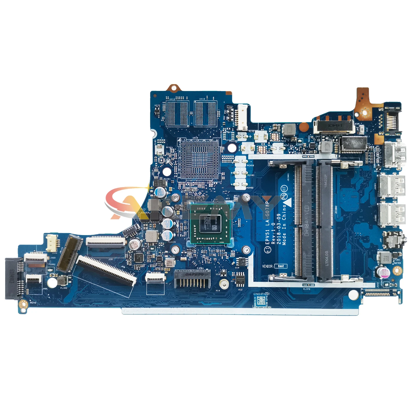 AKEMY LA-G078P placa-mãe para HP Pavilion 15-DB 15T-DB 255 G7 EPV51 L20477-601 laptop Mainboard A9-9425 CPU DDR4