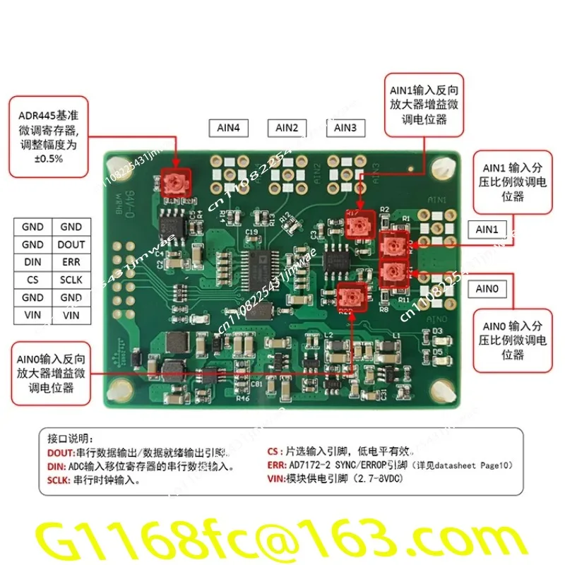 AD7177-2 10Ksps/24Bit/32Bit ADC Module/Differential Bipolar Input