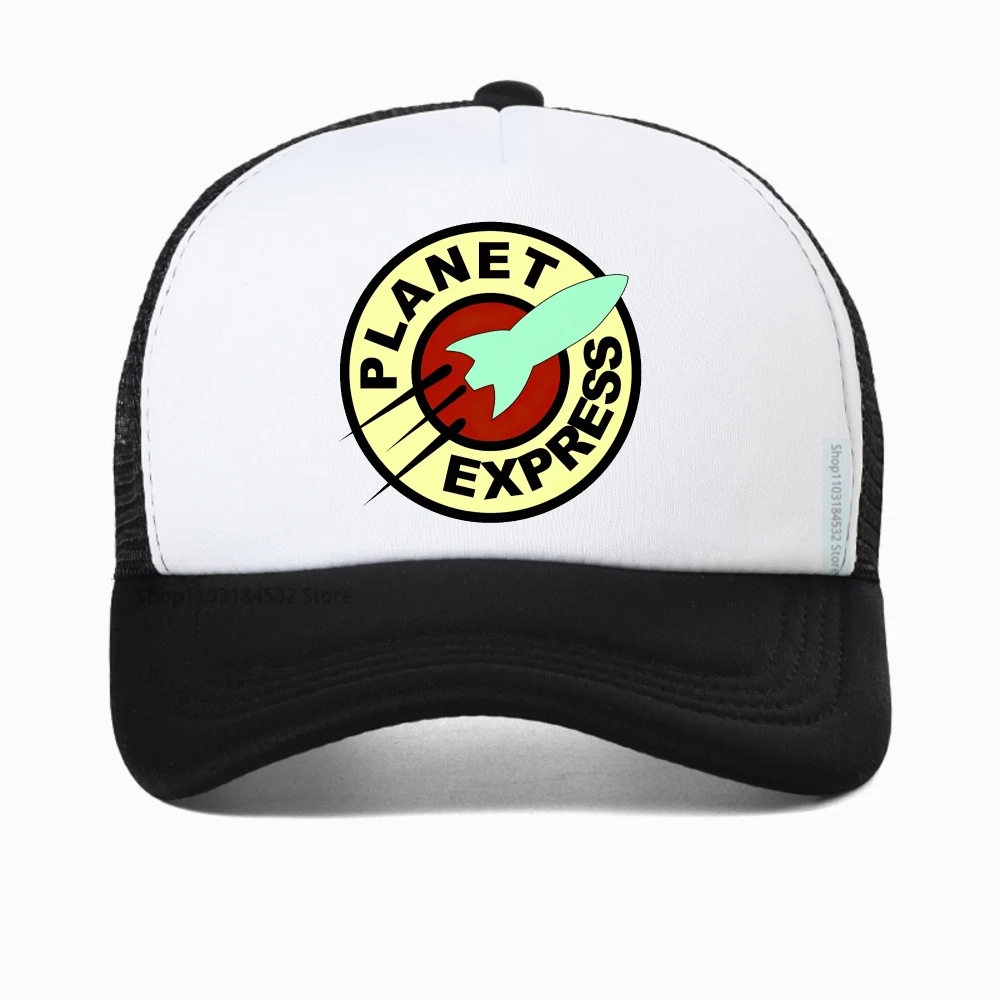 

Planet Express Funny Logo Design baseball cap Futurama Graphic Printed caps Cotton Casual Fashion Streetwear Hip Hop hat