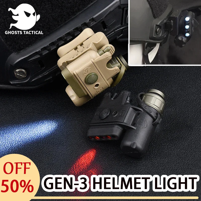 

Tactical Gen3 IFF reconnaissance light LED White infrared outdoor hunting signal light Installed safety hat cap 20MM guide rail