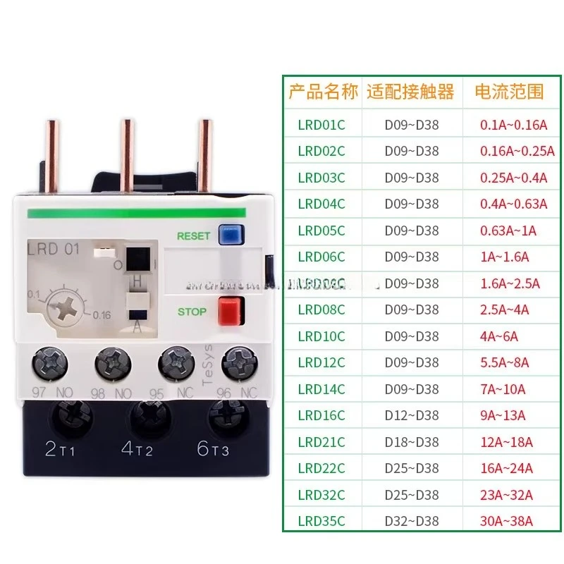 China TeSys Deca Thermal Overload Relay 23-32A LRD32C LRD32 Relay