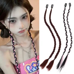 Y2K Tissued Boxing Braids Girls Cool Fashion Wig Braid Women's Fried Dough Twist Braid Traceless Invisible BB Clip Boxing Braid