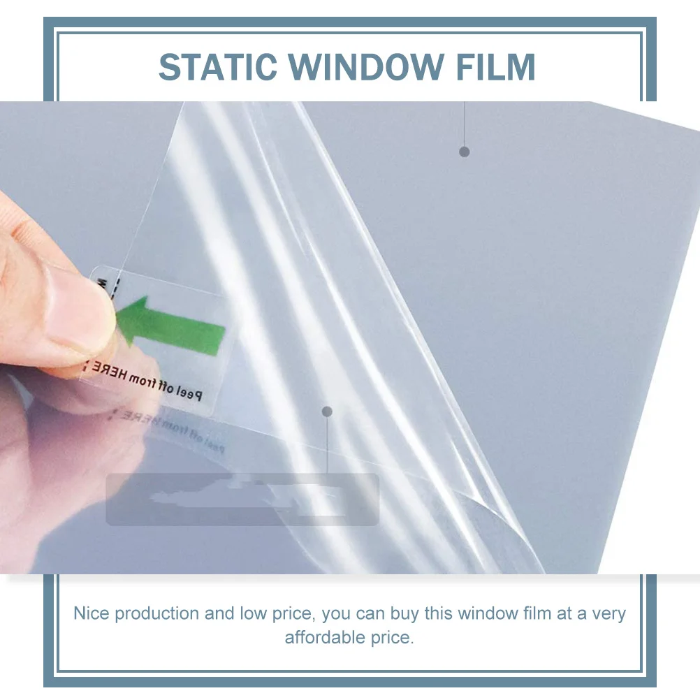 

2M Thermal Insulation Sun Protection Window Film Silver 2m Privacy Static Glass Home Office Decor Bathroom Door
