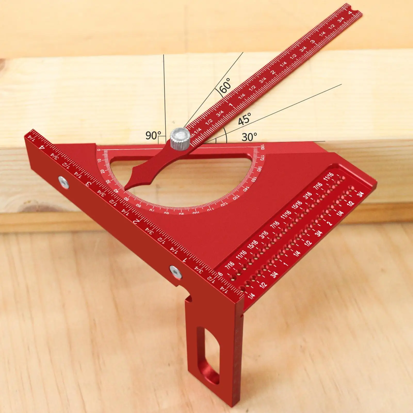 Multi Angle Ruler Woodworking Square Measuring Ruler Rust-Proof Carpenter Protractor Non-slip Precision Marking Gauge For Door