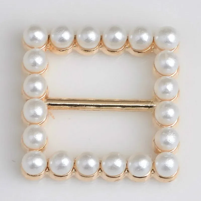 10pcs Gold Pearl DIY accessories decoration buckle for wedding invitation card for ribbon slider