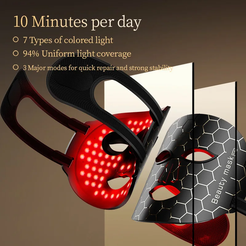 

Silicone color light photon mask skin rejuvenation instrument face facial mask instrument beauty instrument household lamp gift