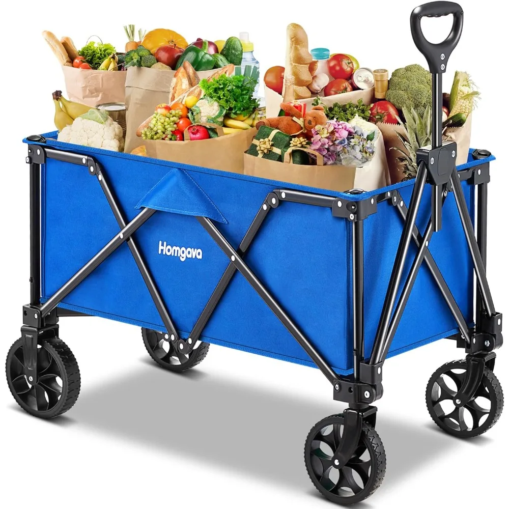 

Portable Large Capacity Camping Wagon Collapsible Folding Wagon Cart Garden Carts Trolley Handcart Push Cart Dolly Hand Supplies