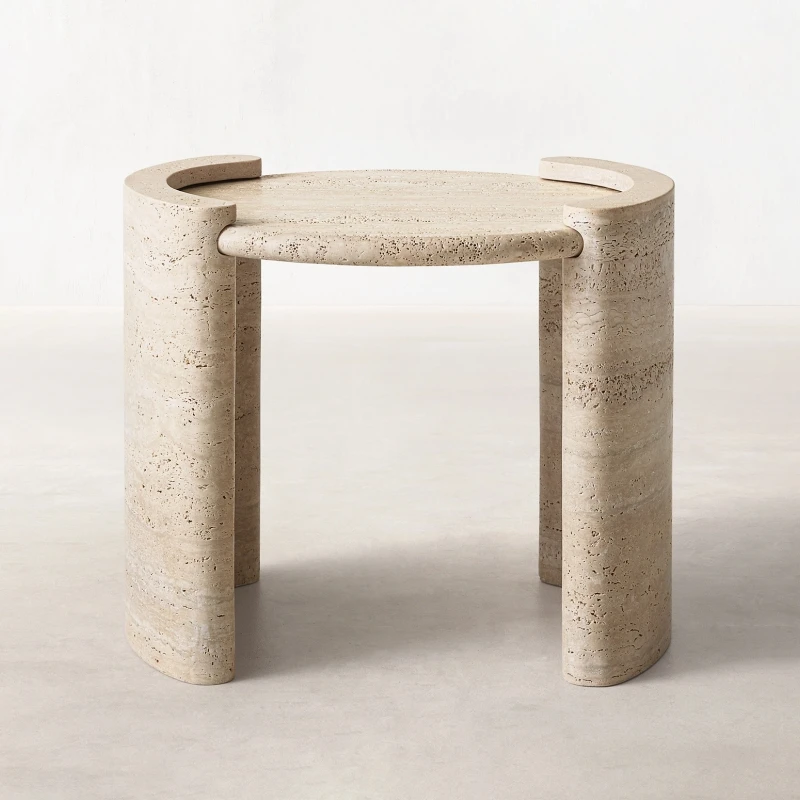 Modern Nordic Top Wholesale customization Side Tables Travertine Design Natural Stone Marble Side Table natural marble