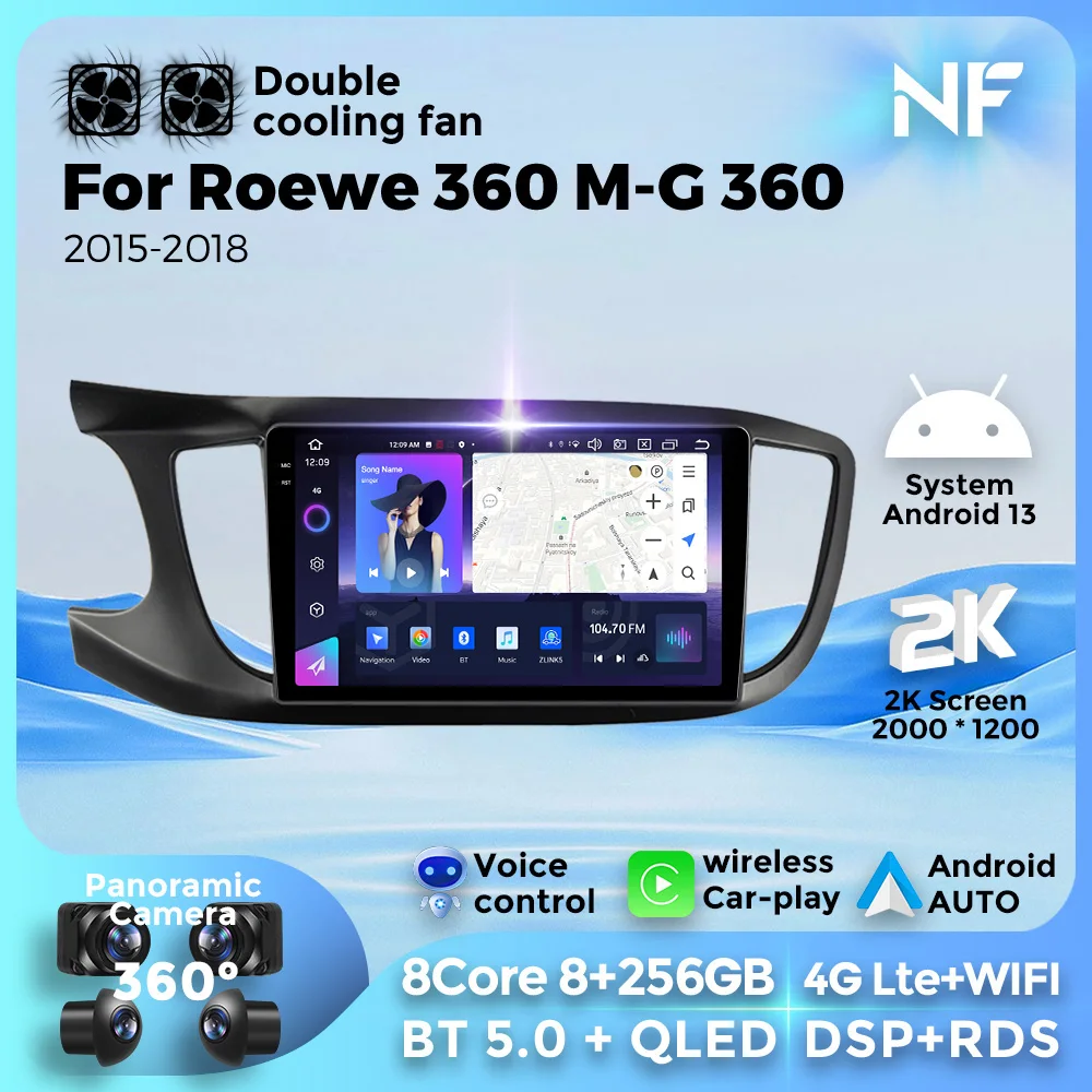 

Автомобильный радиоприемник CarPlay, беспроводной, Android, для ROEWE 360 мг, 360, 2015-2018, 4G, Wi-Fi, GPS, DSP, 8 ядер, 2DIN, 10 дюймов, мультимедийный видеоплеер