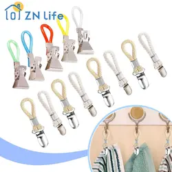 Bathroom Towel Clips Braided Tea Towel Hanging Clips Towel Wiping Clothes Hanger Clothespin Household Kitchen Bathroom  Towel