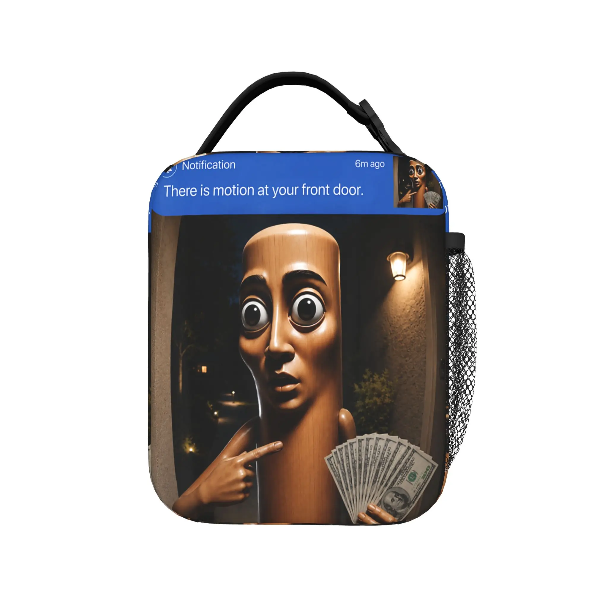 There is Motion at Your Front Tung Tung Tung Sahur Money Lunch Bag Travel Lunch Box For Child Fashion Print Thermal Lunch Bags