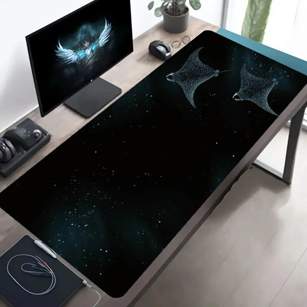 Starry Ocean Whale Jellyfish Large Gaming Mouse Pad Non Slip Rubber Keyboard Desk Mat Dark Star Sky Art Desktop Table Mousepads