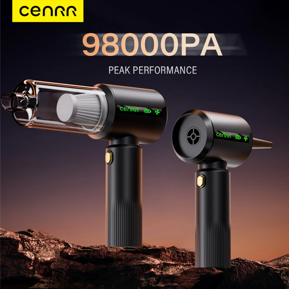 CENRR Mini Car Vacuum Cleaner Powerful Portable Cleaning Machine for Car Strong Suction Wireless Handheld Vacuum Cleaner for Car