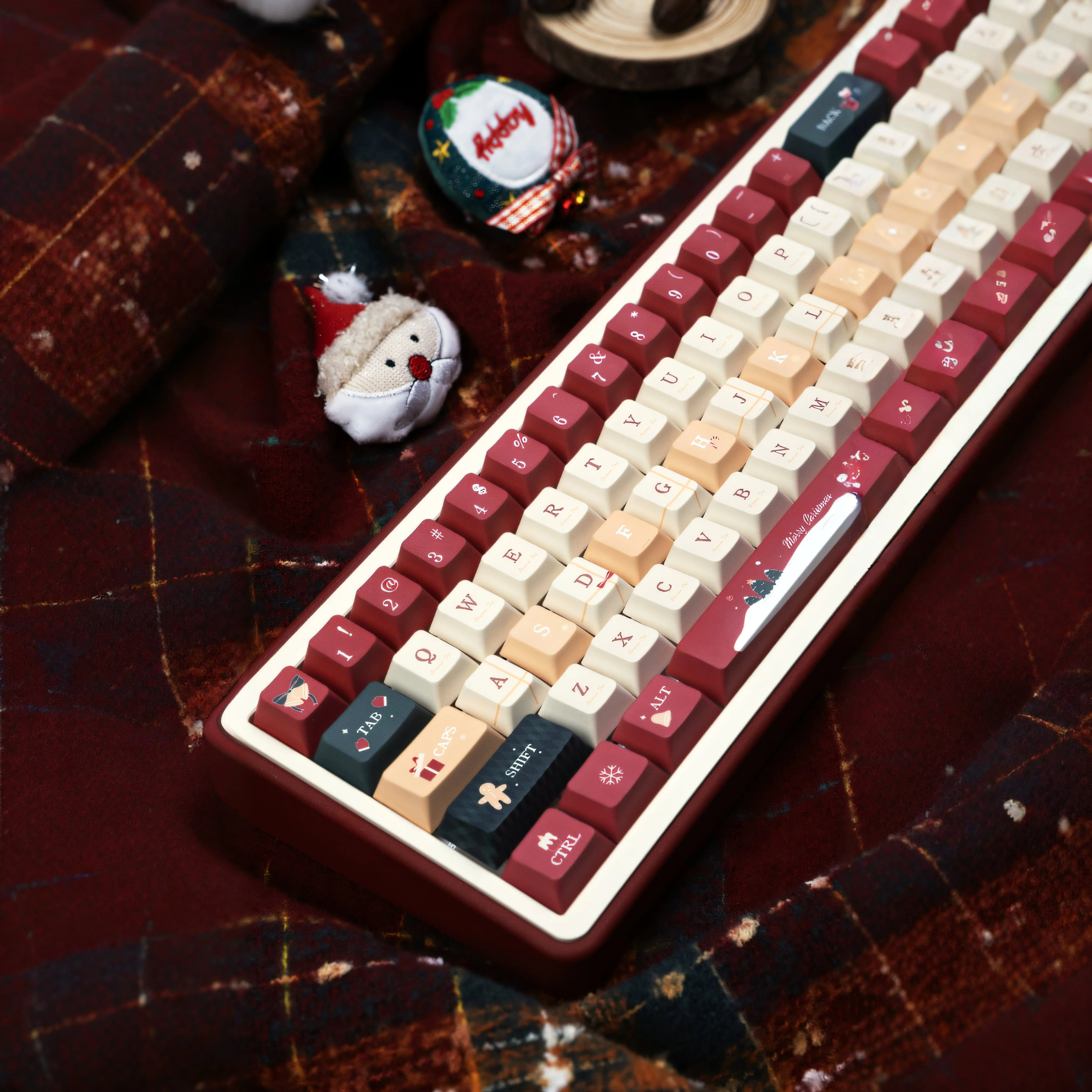 

Christmas Eve Theme Keycaps Set PBT cherry profile Custom Original Handmade Keycaps for Mechanical Keyboard Accessories