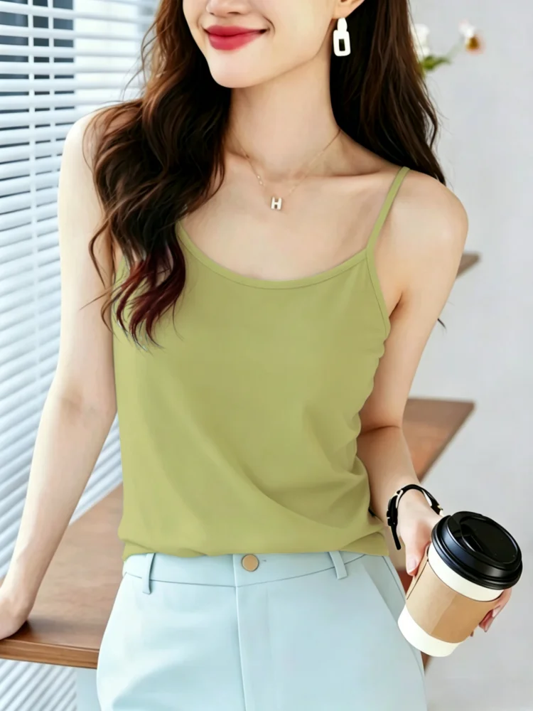 Ice Silk 2026 Summer New Women's Large Size Loose Slimming Camisole Tank Top Inner Wear Belly Concealer Outerwear Base Shirt