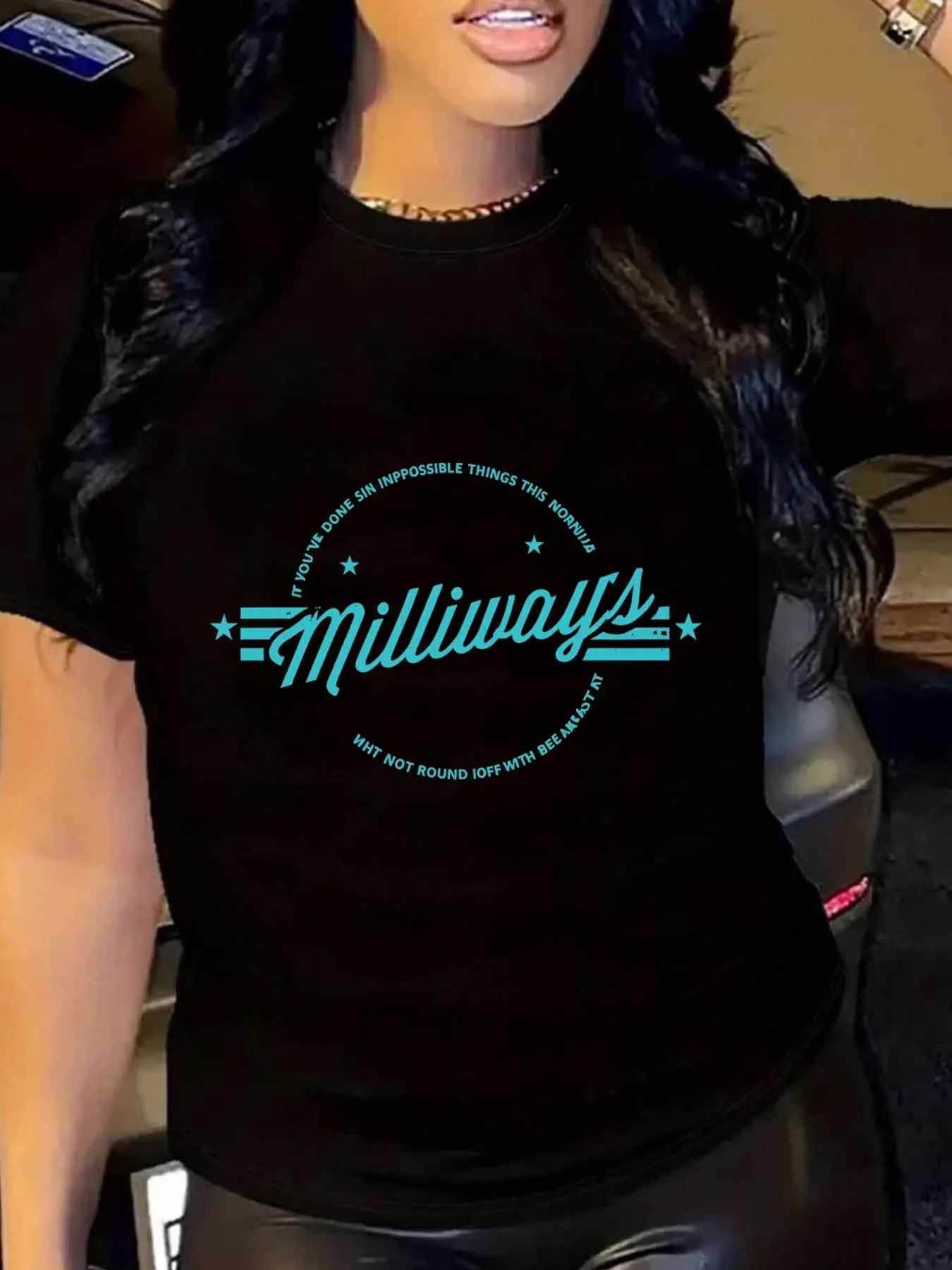 

【WY1314657】Женская футболка больших размеров с круглым вырезом и короткими рукавами, эластичными полурукавами и модными принтами