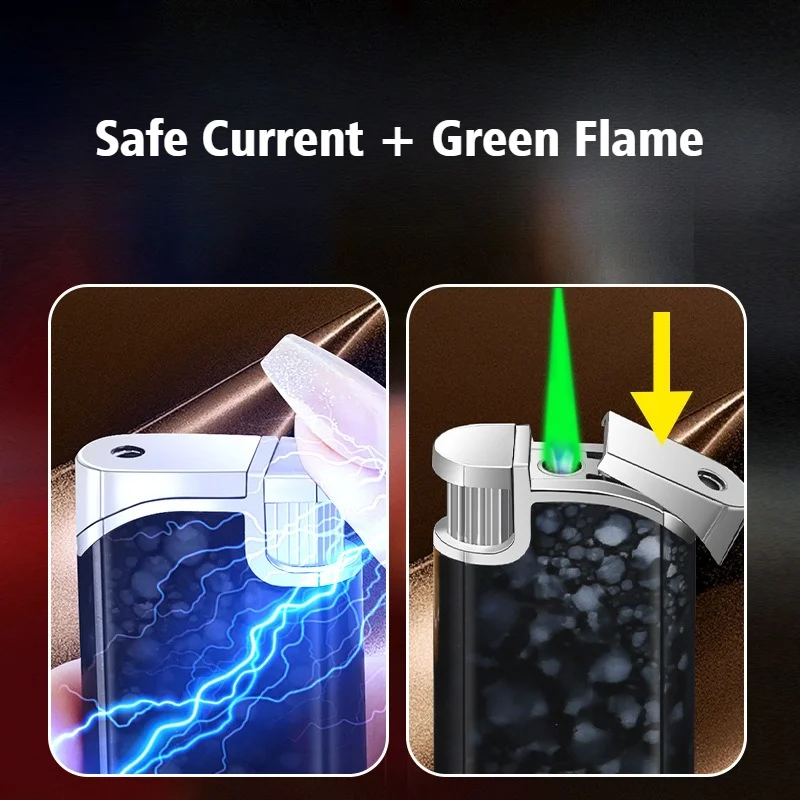 Electrician Toy Lighter Safe Current Prank Friend Windproof Open Green Flame Inflatable Cigarette Lighters & Smoking Accessories - Image 5