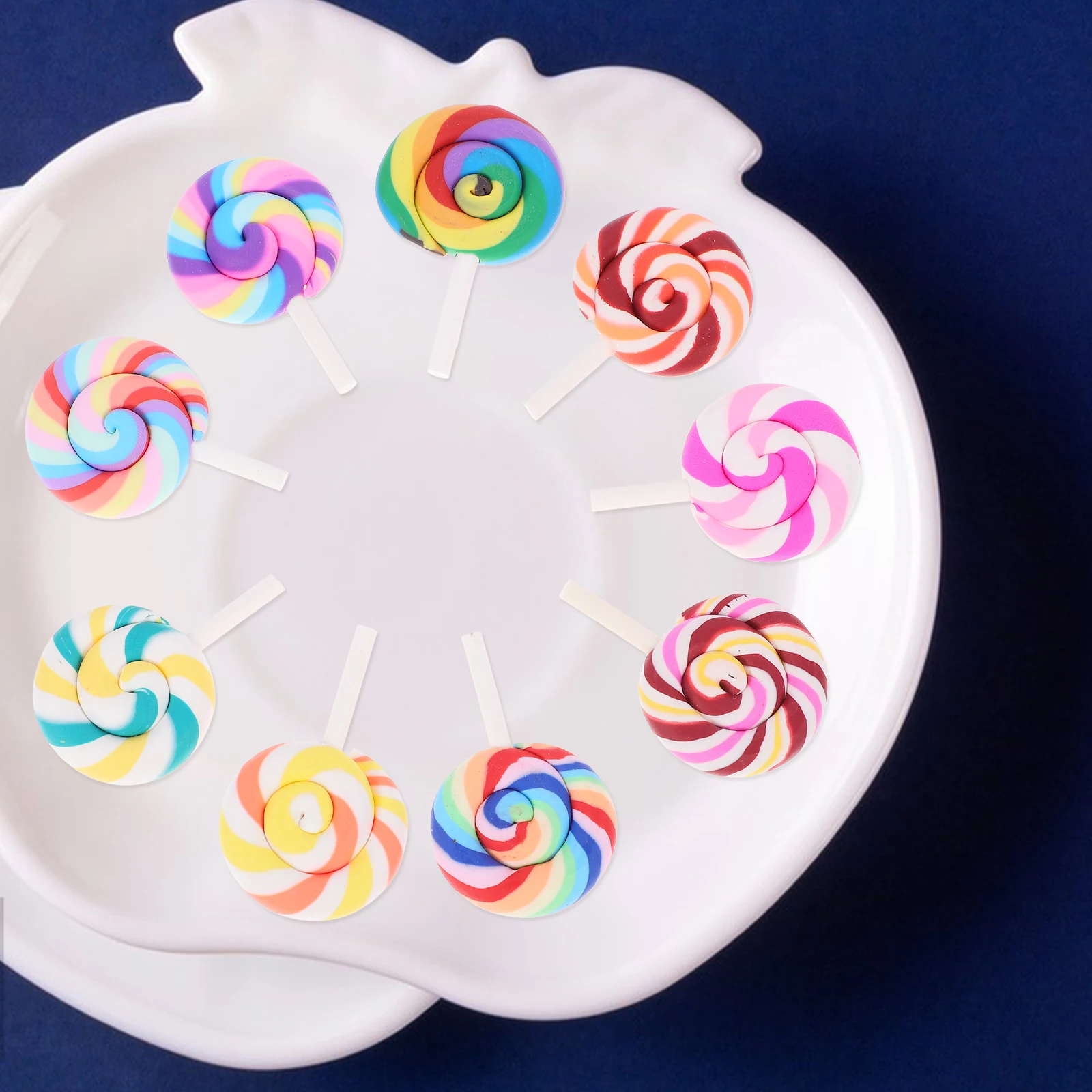 

9 Pcs Lollipop Fake Decorations Decorative Music Felt Prop Model Food Photo Polymer Clay Baby Props