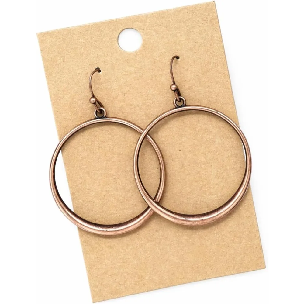 

Dreamy Copper Hoop Dangle Earrings Bohemian Style