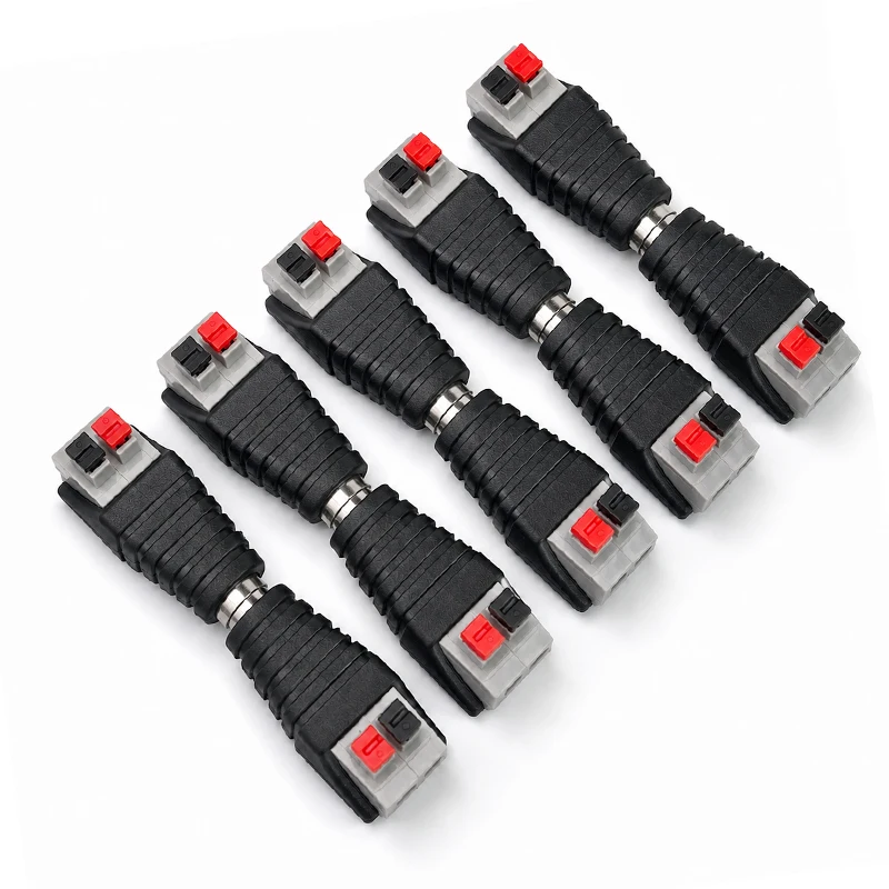 10PCS RCA Male Female Plug Solderless Spring Terminal Connector AV Audio Video Adapter for Speaker Wire CCTV DIY Cable Converter