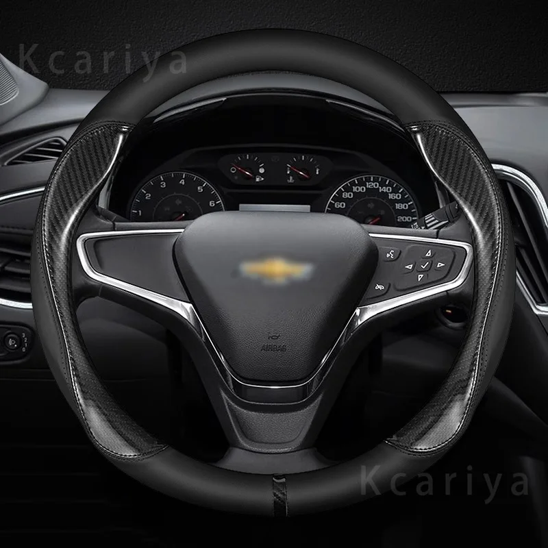 

Car Steering-Wheels Cover 38cm 15in Leather For Chevrolet Aveo MK2 Sonic 2017 2016 2015 2014 2013 2012 2011 Car Accessories