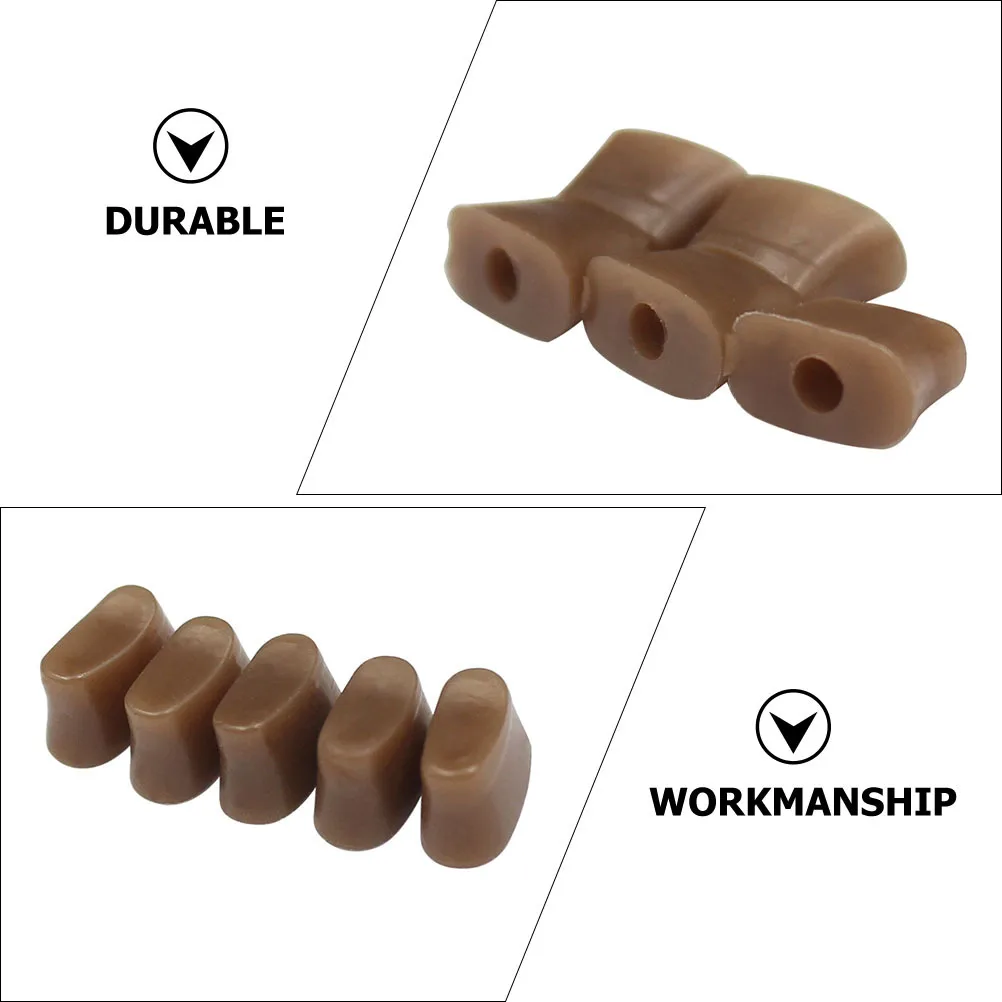 

5pcs Flute Mute Pads Brown Colloid Material Smooth Durable Replacement Parts For Flute Repair Tools Accessories