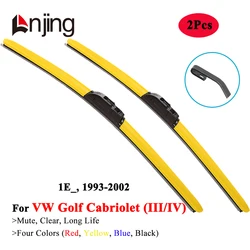 LNJING Colorful Wiper Blades For VW Volkswagen Golf III IV 1E Cabriolet 1993 1995 1998 1999 2000 2001 2002 Car Replacement Parts