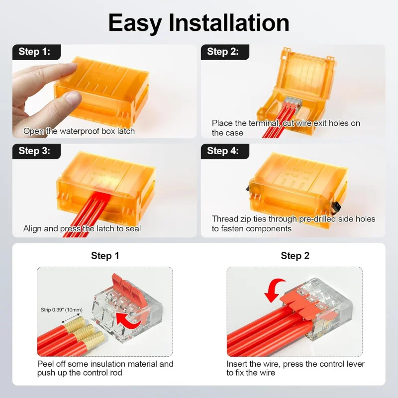 صناديق جل مقاومة للماء مع PCT-413، موصلات أسلاك رافعة معزولة مملوءة، متوافقة مع Compac المختلفة #6