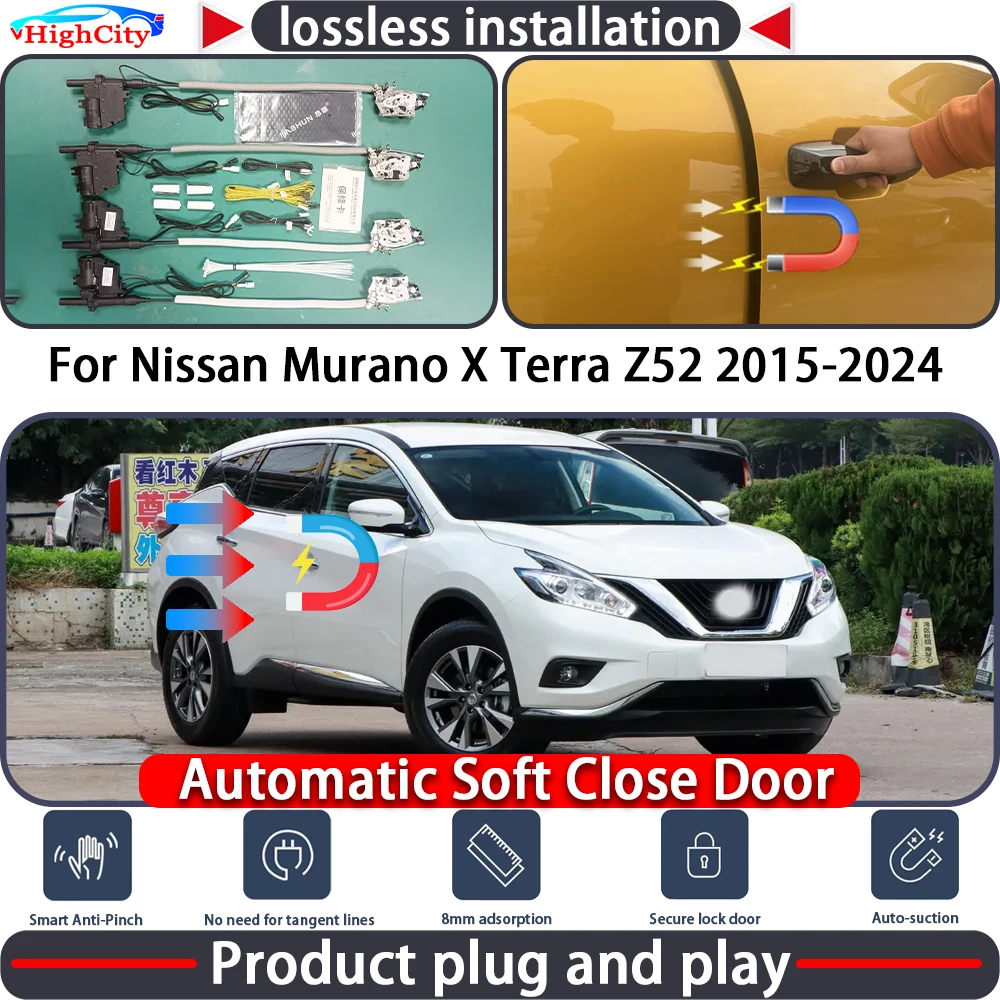 

HighCity Electric Closing Door Lock Actuator for Nissan Murano X Terra Z52 2015-2024 Soft Close Power Latch System Auto Pull