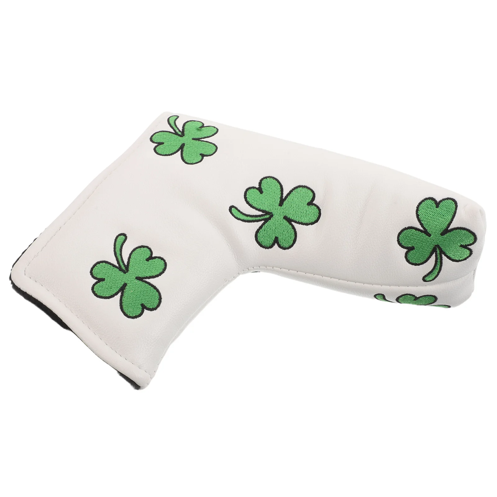 

Golf Putter Headcover Lucky Shamrock Embroidery Weather Resistant Protection Universal Fit Mallet Putter Cover Green Pu