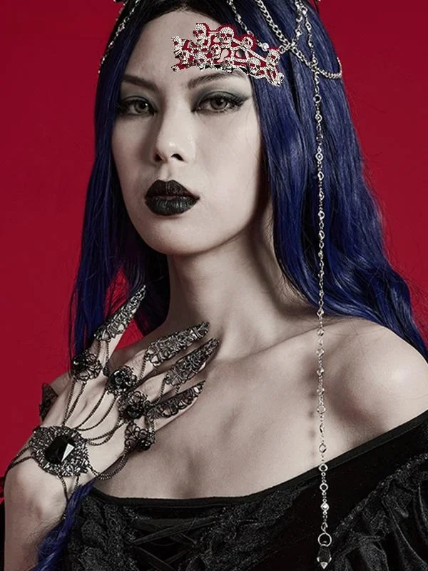 

PUNKRAVE Skull Crown Versatile Accessory for Women Personality Headwear Elegant Fashion 2023 Winter Collection