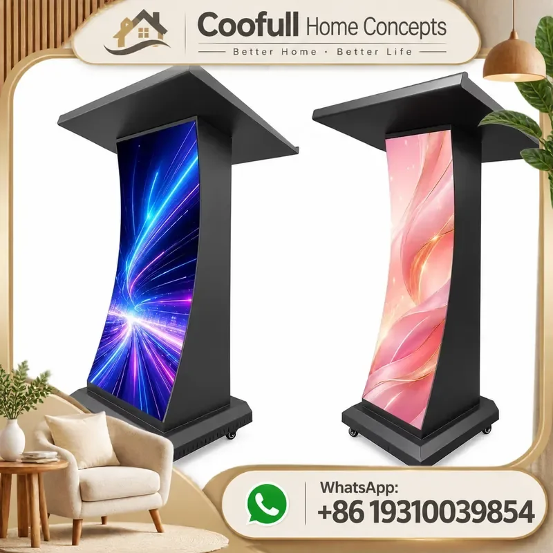 LED Podium Lectern For Speech Conference Remote Control Signage Auditorium Equipment Lecture Hall Stage Presentation Stand