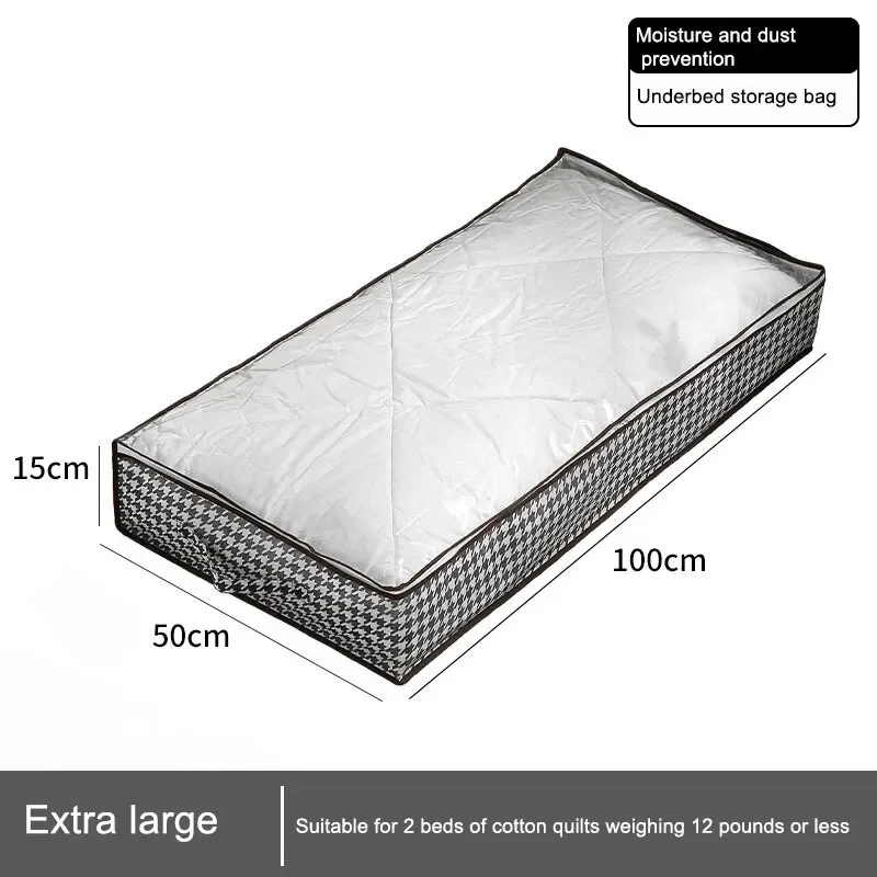 1pc Houndstooth Quilt Kleding Opbergtas Grote Capaciteit Opvouwbare Stofdicht Speelgoed Zakken Vocht Stofdicht Organizer
