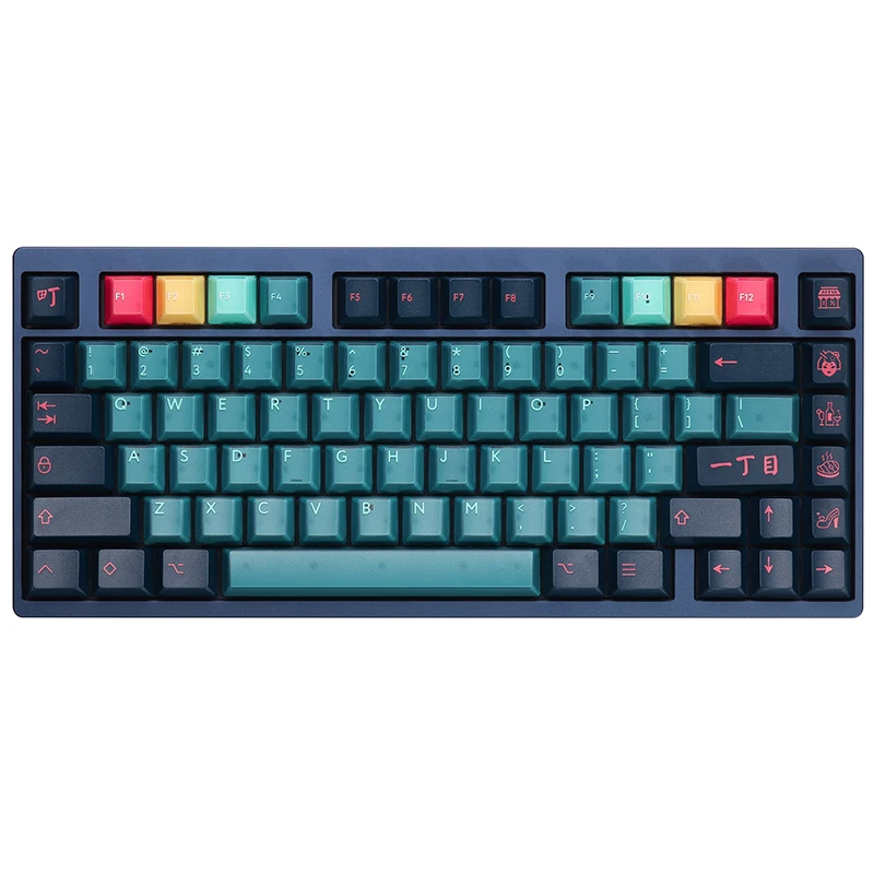 PBTFANS Kabuki-Cho Theme Keycap ABS Niestandardowa półprzezroczysta nakładka na klawiaturę Profil wiśniowy Nakładka na klawisze do klawiatury