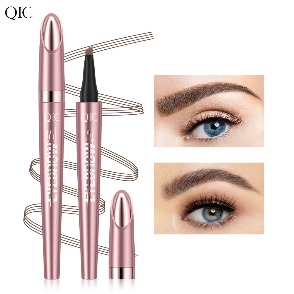 4 Forks Eyebrow Pencil Black Brown Gray Liquid Eye Brow Pencil Waterproof Long Lasting Natural Sweat-Proof Makeup Cosmetics