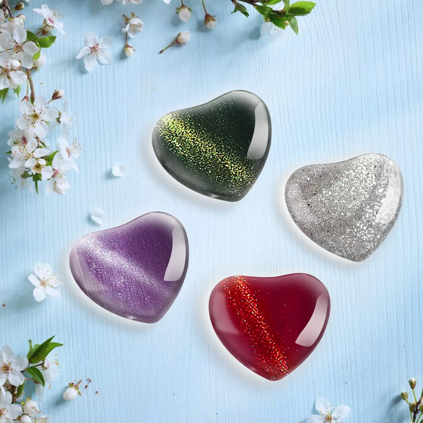 

30Pcs Glass Nail Color Charts Clear Nails Tip Display Beads Manicure Color Showing Board Nail Art Holder Polish Board Display