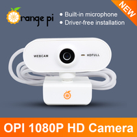 Orange Pi 1080P Mini HD Camera 360 Horizontal Rotation with USB Interface Analogue Microphones,Compatible with Win XP/7/8/10 iOS