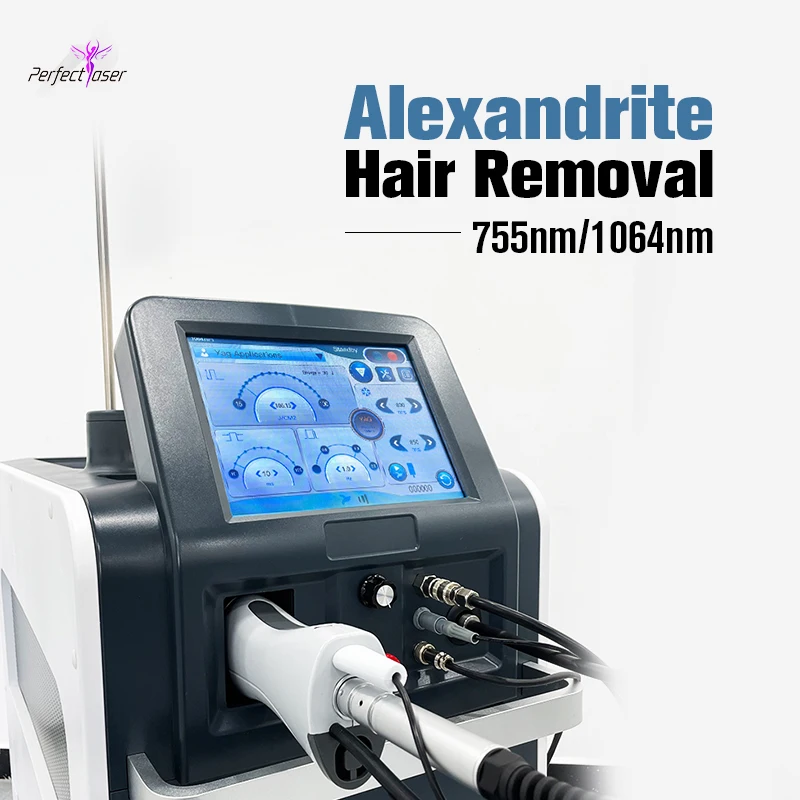 Perfectlaser Alexandrite 755nm Cabelo Redução Máquina Alex Longo Pulso 1064 Ndyag Remover Cabelos Indolor Permanente