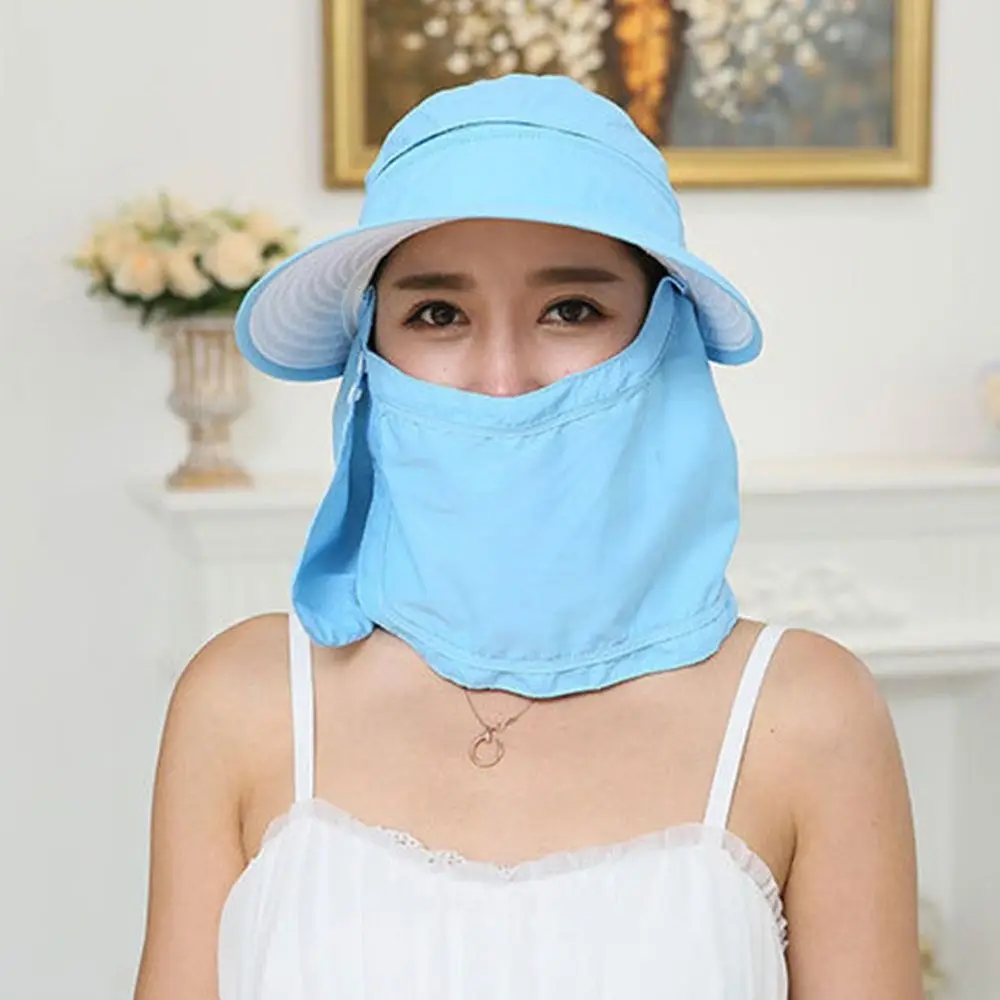 Fashion UV Protection Fisherman Cap Removable Face Neck Cover Bucket Hats Zipper Visor Hats Outdoor Fishing Cycling