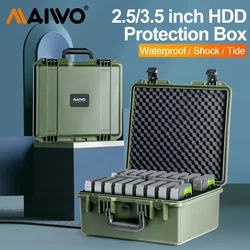 MAIWO 2.5/3.5-inch Hard Drive Protection Box 20 Bay Portable Storage Box Hard Drive Protection Shock-proof Cabinet Protection